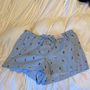 Auden Light Blue Pajama Shorts with Playful Print